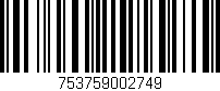 Código de barras (EAN, GTIN, SKU, ISBN): '753759002749'