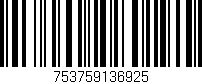 Código de barras (EAN, GTIN, SKU, ISBN): '753759136925'