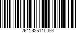 Código de barras (EAN, GTIN, SKU, ISBN): '7612635110998'