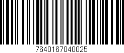 Código de barras (EAN, GTIN, SKU, ISBN): '7640167040025'