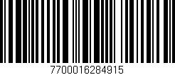 Código de barras (EAN, GTIN, SKU, ISBN): '7700016284915'