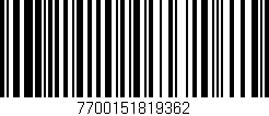 Código de barras (EAN, GTIN, SKU, ISBN): '7700151819362'