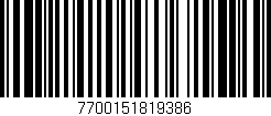 Código de barras (EAN, GTIN, SKU, ISBN): '7700151819386'