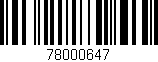 Código de barras (EAN, GTIN, SKU, ISBN): '78000647'