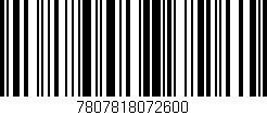 Código de barras (EAN, GTIN, SKU, ISBN): '7807818072600'