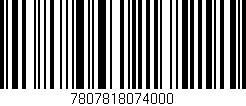 Código de barras (EAN, GTIN, SKU, ISBN): '7807818074000'