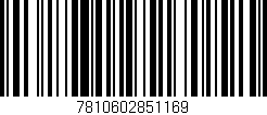 Código de barras (EAN, GTIN, SKU, ISBN): '7810602851169'