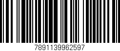 Código de barras (EAN, GTIN, SKU, ISBN): '7891139962597'