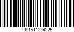 Código de barras (EAN, GTIN, SKU, ISBN): '7891511334325'