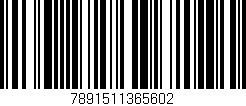 Código de barras (EAN, GTIN, SKU, ISBN): '7891511365602'