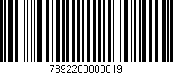 Código de barras (EAN, GTIN, SKU, ISBN): '7892200000019'