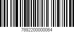 Código de barras (EAN, GTIN, SKU, ISBN): '7892200000064'
