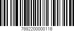 Código de barras (EAN, GTIN, SKU, ISBN): '7892200000118'