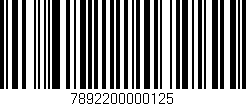 Código de barras (EAN, GTIN, SKU, ISBN): '7892200000125'