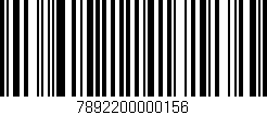 Código de barras (EAN, GTIN, SKU, ISBN): '7892200000156'