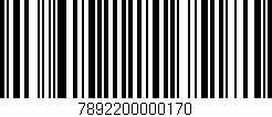 Código de barras (EAN, GTIN, SKU, ISBN): '7892200000170'