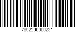 Código de barras (EAN, GTIN, SKU, ISBN): '7892200000231'