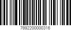 Código de barras (EAN, GTIN, SKU, ISBN): '7892200000316'