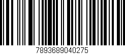 Código de barras (EAN, GTIN, SKU, ISBN): '7893689040275'