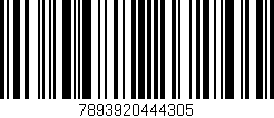 Código de barras (EAN, GTIN, SKU, ISBN): '7893920444305'