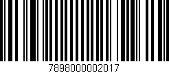 Código de barras (EAN, GTIN, SKU, ISBN): '7898000002017'