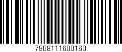 Código de barras (EAN, GTIN, SKU, ISBN): '7908111600160'