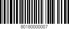 Código de barras (EAN, GTIN, SKU, ISBN): '80180000007'