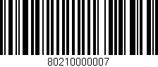 Código de barras (EAN, GTIN, SKU, ISBN): '80210000007'