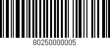 Código de barras (EAN, GTIN, SKU, ISBN): '80250000005'