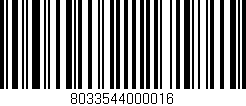 Código de barras (EAN, GTIN, SKU, ISBN): '8033544000016'