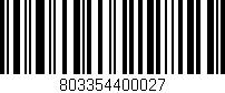 Código de barras (EAN, GTIN, SKU, ISBN): '803354400027'