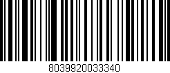 Código de barras (EAN, GTIN, SKU, ISBN): '8039920033340'