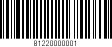 Código de barras (EAN, GTIN, SKU, ISBN): '81220000001'