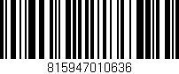 Código de barras (EAN, GTIN, SKU, ISBN): '815947010636'