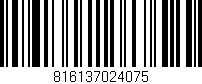 Código de barras (EAN, GTIN, SKU, ISBN): '816137024075'