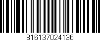 Código de barras (EAN, GTIN, SKU, ISBN): '816137024136'