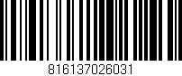 Código de barras (EAN, GTIN, SKU, ISBN): '816137026031'