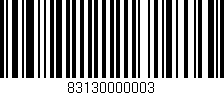 Código de barras (EAN, GTIN, SKU, ISBN): '83130000003'