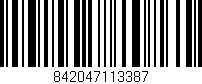 Código de barras (EAN, GTIN, SKU, ISBN): '842047113387'