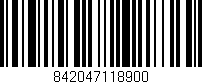 Código de barras (EAN, GTIN, SKU, ISBN): '842047118900'