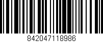 Código de barras (EAN, GTIN, SKU, ISBN): '842047118986'