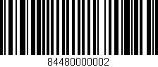 Código de barras (EAN, GTIN, SKU, ISBN): '84480000002'