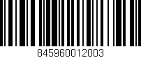 Código de barras (EAN, GTIN, SKU, ISBN): '845960012003'