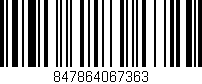 Código de barras (EAN, GTIN, SKU, ISBN): '847864067363'