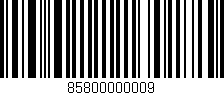 Código de barras (EAN, GTIN, SKU, ISBN): '85800000009'