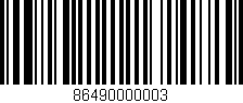 Código de barras (EAN, GTIN, SKU, ISBN): '86490000003'