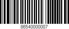 Código de barras (EAN, GTIN, SKU, ISBN): '86540000007'