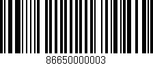 Código de barras (EAN, GTIN, SKU, ISBN): '86650000003'