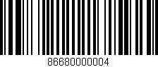 Código de barras (EAN, GTIN, SKU, ISBN): '86680000004'