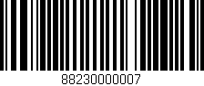 Código de barras (EAN, GTIN, SKU, ISBN): '88230000007'